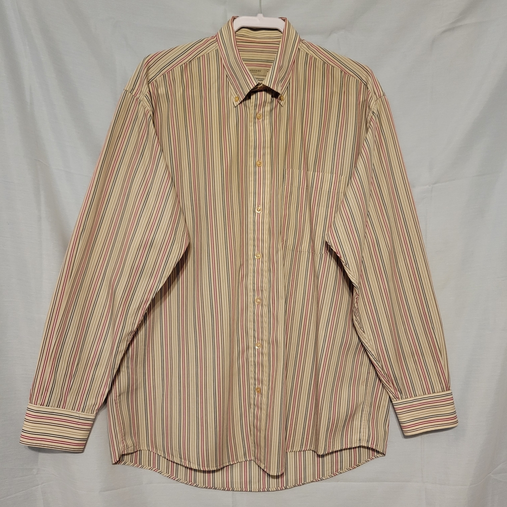 Burberry Men's Multicolor Striped Button Down Shirt